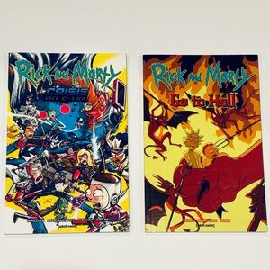 2 Rick and Morty soft cover comics in good Preloved condition.